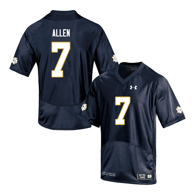 Men #7 Derrik Allen Notre Dame Fighting Irish College Football Jerseys Sale-Navy